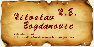 Miloslav Bogdanović vizit kartica